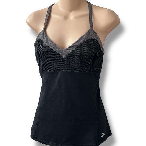 ALO YOGA Womens Blossom Padded Bra Mesh Tank Top Size S - Picture 2 of 6